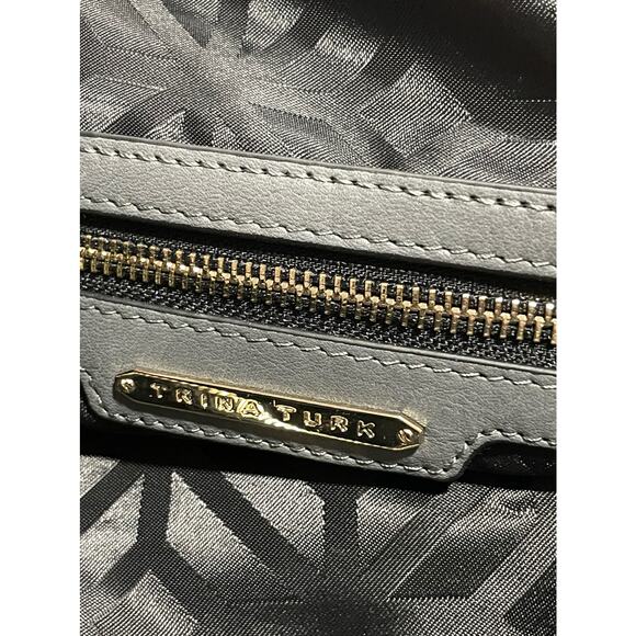 Trina Turk Womens Python-Snake Embossed Leather Shoulder Bag Pink Gray msrp 398 - Picture 9 of 10